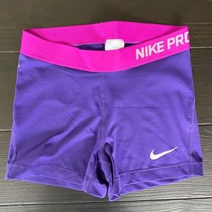 Purple & Pink Nike Pro Shorts
